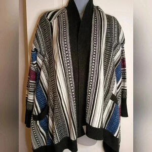 CATO Western Coatigan Red Blue Gray Black Bohemian cardigan (#880)‎